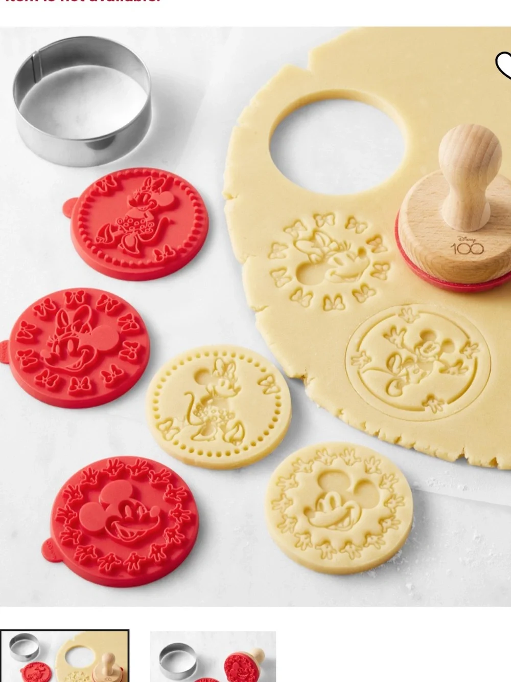 Disney 100 Mickey & Minnie Cookie Stamp Set Of 4 Williams Sonoma New In Box